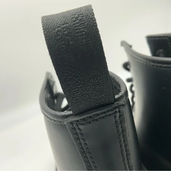Dr, Marten’s USM/6 1460 Mono Smooth 8-Eyelet Black Leather Combat Boots. - Picture 8 of 10
